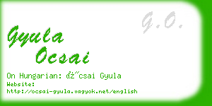 gyula ocsai business card